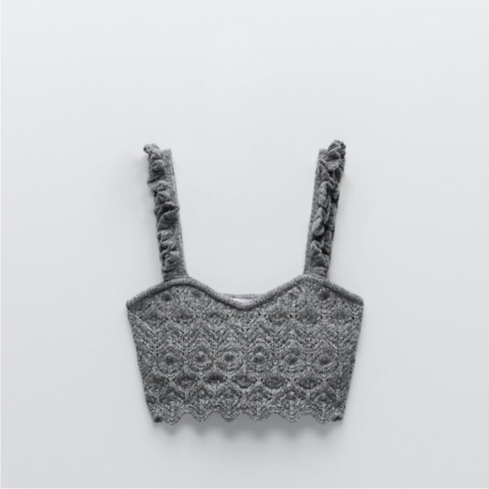 Zara Gray Knit Crop Top